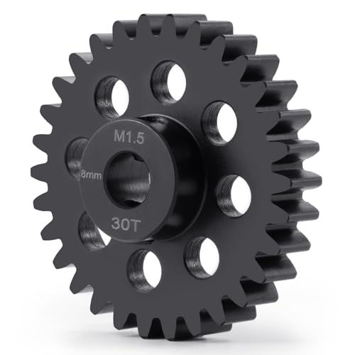 Mod 1.5 8mm Motor Gears 30T Steel Pinion Gear for 1:5 X Maxx 6S/8S | XRT 1/6 8S Monster 4WD 1/10 E-REVO Truck Upgrades - size: 30T