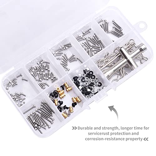 272pcs RC Screw Kit M1.4 Screws Hardware Fasteners Repair Tools for Axial SCX24 1/24 Scale RC Crawler Accessories