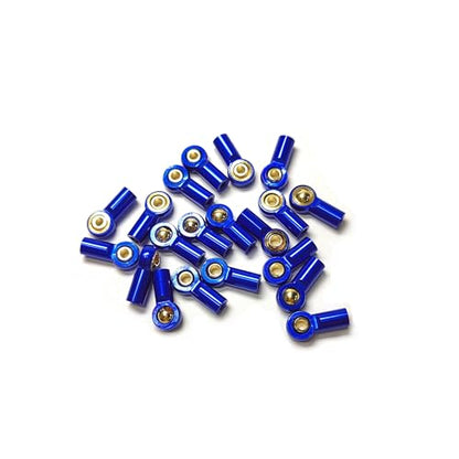 [20Pcs] M3 RC Ball Joint Rod End Links, CNC Aluminum Alloy M3 Rod Ends with Gold-Plated Copper Ball, Precision Linkage Ends for 1/10 RC Crawler Axial SCX10, Traxxas, Tamiya, Redcat -Blue - color: Blue