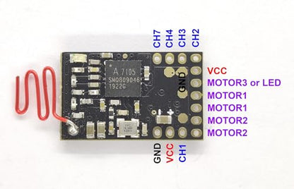 Das87 2.4GHz 7CH Micro Receiver Integrated 2 Seperated Bi-Directional ESC (Car and Truck Type)