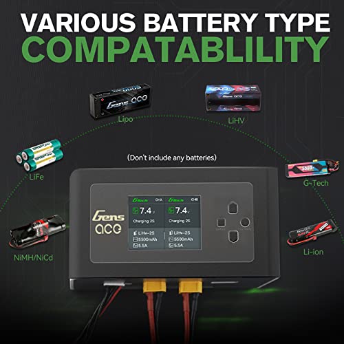Gens Ace IMARS D300 G-Tech Smart Dual Lipo Charger 16A AC 300W DC 700W Lipo Charge（Black）