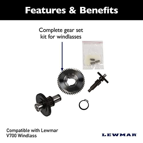 Lewmar V700 Gear Set – Replacement Gear Set kit for V700 Windlass, Includes Gears(3), retaining Clip and Hardware