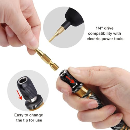 HobbyPark 6 in 1 RC Hex Driver Screwdriver Set 1.5mm 2.0mm 2.5mm 3.0mm & Hex Nut Driver & Phillips Bit and Wheel Wrench for RC Car Hobby Tool Kit