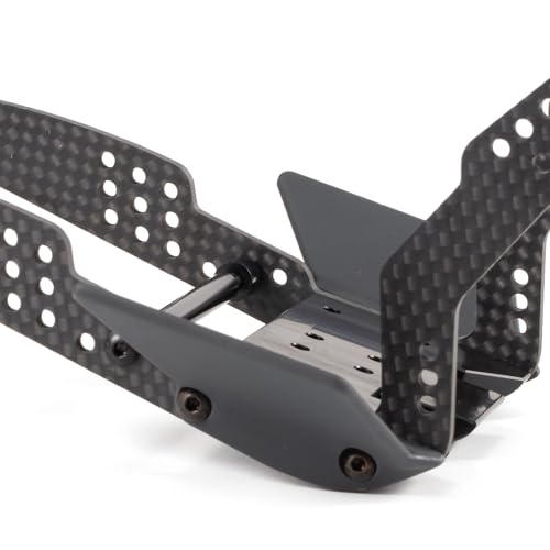 High Clearance V3 Carbon Fiber LCG Chassis Kit for 1/10 RC Crawler Comp Rig | 26° Skid Angle and LCG Design, with Delrin Skid Plate, 70mm Aluminum Carrier Bearing and 3D Printed Rock Sliders