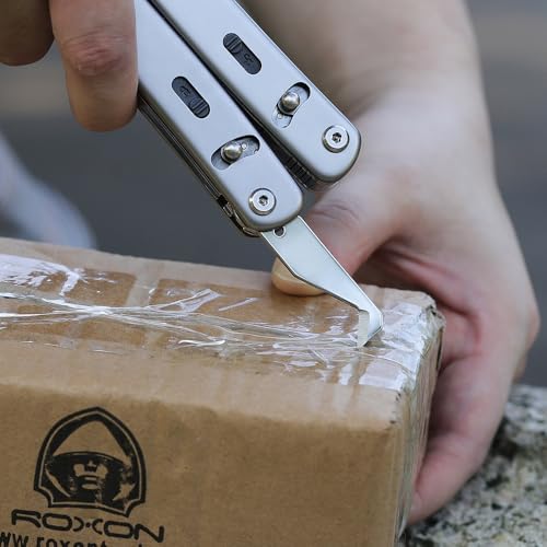 ROXON FT07 Build Your Own Multi tool-FLEX Implements Set | Box Cutter, Ruler and Magnetic grabber, Pen & Tweezers and Needle,T Shank Adapter as A set