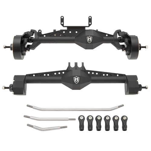 MEUS RACING Capra 1.9 Portal Axles Kit with Isokinetic 3-Section CVDs and Ackerman Steering Structure for Axial Capra 1.9 4X4 and DIY SCX10 SCX10 II Upgrades Parts (Standard-Black) - color: Standard-black