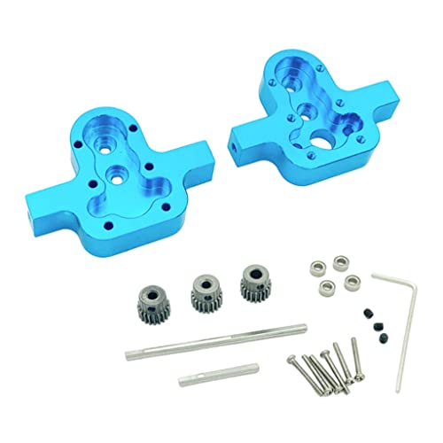 High Performance D90 Transfer Case Gearbox Upgrade for 1/12 RC Crawler Car, Metal Replaces Black Parts, Easy Install and Use, Fits MN98 99S - Blue - color: Blue