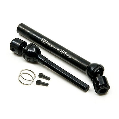 QUE-T 2 Pcs Steel 122-151mm Drive Shafts for 1/10 Axial Wraith/SCX10/Dingo/D90 RC Crawler Car (122MM-151MM)