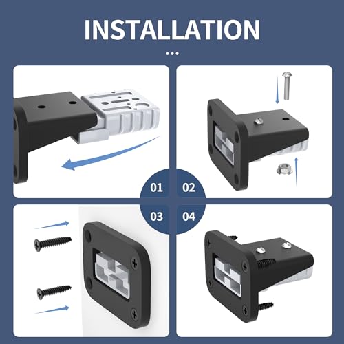 RVBOATPAT 2PCS 50A Plug Mounting Panel Battery Quick Connect/Disconnect Connector,6 to 12 Gauge Battery Cable Connector, Wire Harness Plug Kit for Car Winch Trailer - color: Gray 50A with Plug Mounting Panel