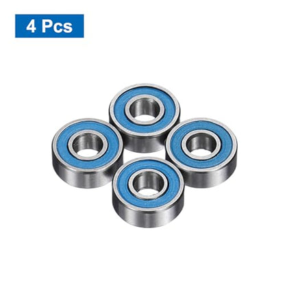 uxcell 4 Pcs MR83-2RS Deep Groove Micro Bearing, 3x8x3mm Double Rubber Sealed Chrome Steel Small Bearings (ABEC5, Z4 Low Noise) - size: MR83-2RS