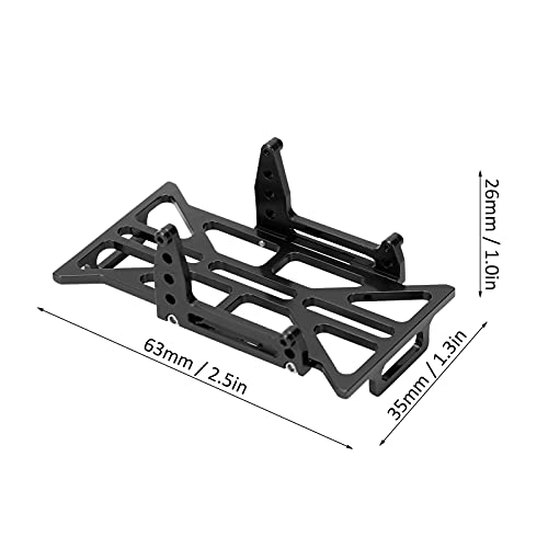 RC Car Battery Mounting Plate Aluminum Alloy Tray Compatible with Axial SCX24 90081 C10 1 24 Silver Color Easy Installation and Disassembly (Black) - color: Black