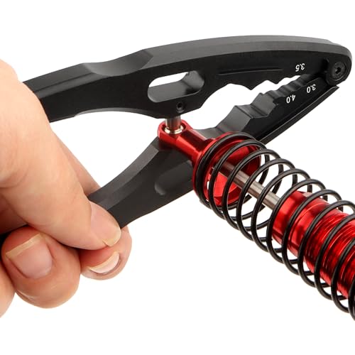 Universal RC Multi Shock Shaft Pliers W/Ball End Multi-Function Clamp Tools for All 1/8 1/10 1/12 1/14 1/16 1/18 Scale Cars Trucks (Black)