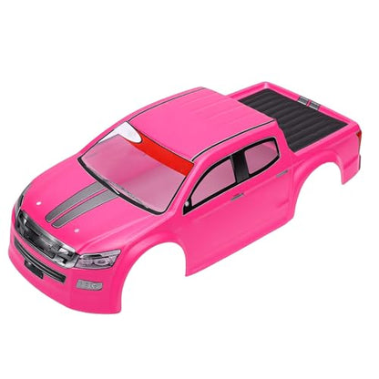 Vikye 1/10 RC Truck Body Shell, Lightweight Clear Pattern Replacement RC Car Shell with Precise Fit, for 26cm Wheelbase Remote Control Vehicles (Pink) - color: Pink