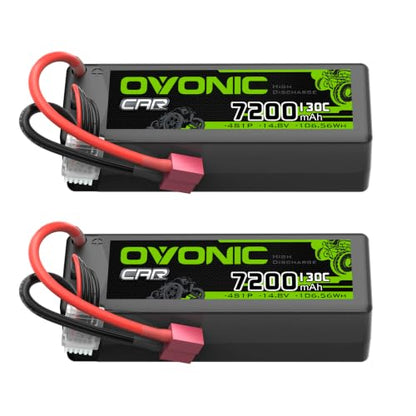OVONIC 4S LiPo Battery 7200mAh 14.8V 130C RC Battery with Dean-Style T Connector