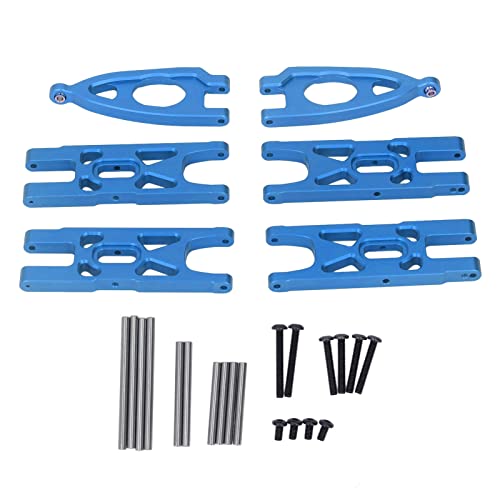 1 10 RC Front and Rear Suspension Arm Set Aluminum Alloy Upgrade Accessories for 1 10 Remote Control Car High Strength Metal Suspension Arms with Stable Performance (Blue) - color: Blue