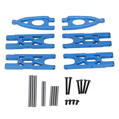 1 10 RC Front and Rear Suspension Arm Set Aluminum Alloy Upgrade Accessories for 1 10 Remote Control Car High Strength Metal Suspension Arms with Stable Performance (Blue) - color: Blue