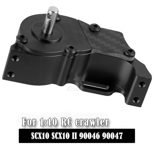RC LCG Transmission Gearboxes Upgrades Part for 1/10 SCX10 SCX10 II 90046 90047 RC Crawler Car,Aluminum Alloy Gearbox Transmission Hop Ups,Black - color: Black - (Upgrades)