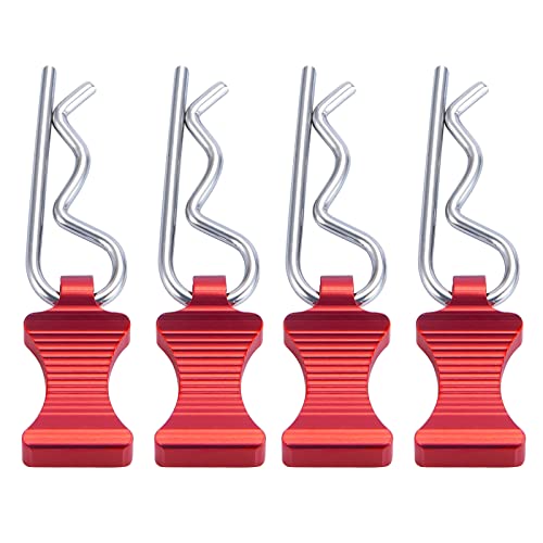 Que-T 1 Set Body Clips Pins with Pull Tabs for 1:6 Axial SCX6 AXI05000 RC Crawler Car (Red) - color: Red