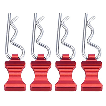 Que-T 1 Set Body Clips Pins with Pull Tabs for 1:6 Axial SCX6 AXI05000 RC Crawler Car (Red) - color: Red