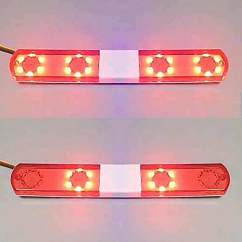 Multi-Function LED Police Flash Light Bar Lamp for 1/10 1/8 1/12 RC Model Car WPL D12 HSP TRX4 Tamiya CC01 D90 SCX10 (115mm Red) - color: 115mm Red