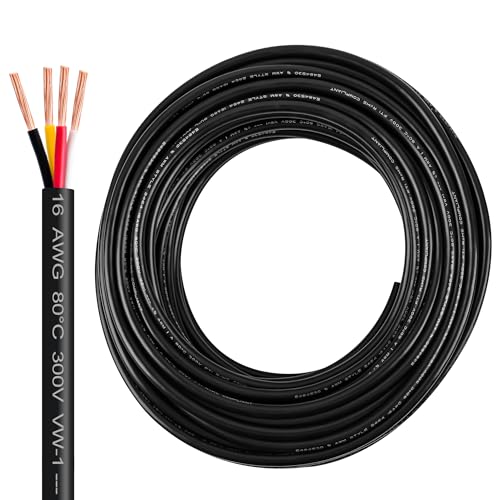 18 Gauge Wire 4 Conductor,18 AWG Electrical Wire Stranded PVC Cord Oxygen-Free Copper Cable,26FT 18/4 Core Pure Copper Flexible Cable Wire for LED Lamp Lighting Strips Automotive (18AWG-4C, 26FT)… - size: 26FT, style: 18AWG-4C