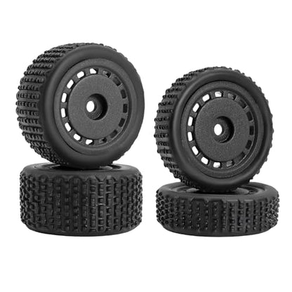 Pre-Mounted Pin Buggy Tires and Wheels Rims Hub Tires Set for 1/24 Losi Micro-B 1/28 Losi Micro-T Wltoys 244016 Upgrade Part (Black Micro-B) - color: Black Micro-b