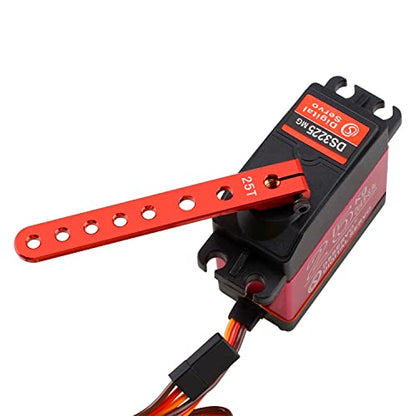 DJX 4PCS Aluminum 25T Servo Arm Horns for All 1:10 2WD/4WD ECX331007 RC Car (Red) - color: Red