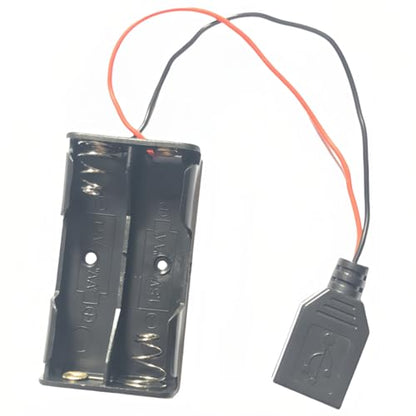 5Pcs Battery Holder with USB Female for AA 2 Cell, 2 x AA Battery Case for Technology Production Toy Models Accessory DIY - size: 2AA open with USBF