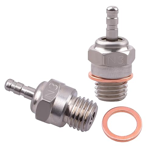 70117 Hot Glow Plug No.3 N3 RC Glow Plugs Replace OS 8 for Traxxas Redcat HPI HSP Kyosho 1/8 1/10 Nitro Engine Parts (Pack of 2) - color: Pack of 2
