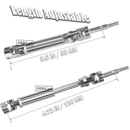 Rc Stainless Steel Front Rear Drive Shaft CVD for 1/10 Rustler VXL 4X4/Stampede VXL 4X4/Hoss VXL 4X4/Slash Platinum/Ultimate/VXL 4x4 4WD RC Car,ARRCat RC Upgrades Part