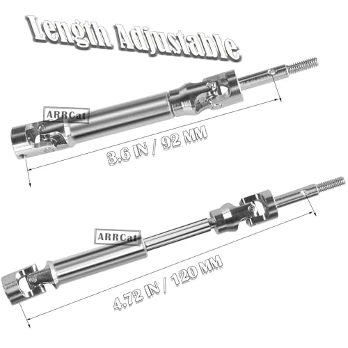 Rc Stainless Steel Front Rear Drive Shaft CVD for 1/10 Rustler VXL 4X4/Stampede VXL 4X4/Hoss VXL 4X4/Slash Platinum/Ultimate/VXL 4x4 4WD RC Car,ARRCat RC Upgrades Part
