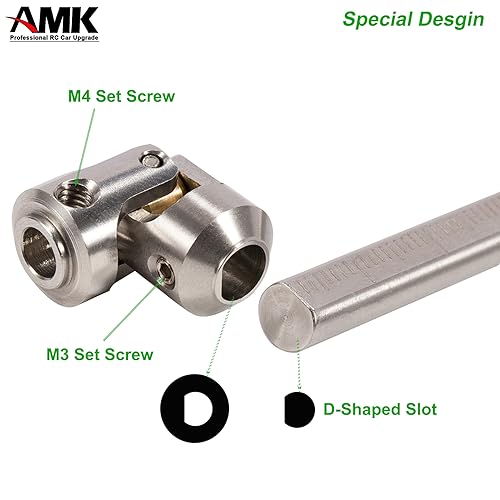 AMK 68-229mm Severable Ruled SCX10 Driveshaft Stainless Steel TRX4 Drive Shaft for 1/10 RC Crawler Sportys Scalers GSPEED Axial Capra UTB10 Pro Upgrades DIY LCG Rig (2Pcs Silver) - color: 2pcs Silver