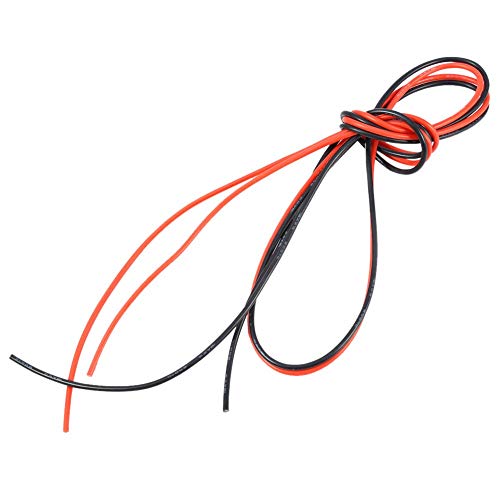 Replacement Part For 2M Silicone Cable 18AWG Flexible Cable Cord Tinned Copper Stranded Wire (1 Meter Red + 1 Meter Black) RC Model Cars Parts