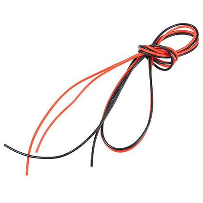 Replacement Part For 2M Silicone Cable 18AWG Flexible Cable Cord Tinned Copper Stranded Wire (1 Meter Red + 1 Meter Black) RC Model Cars Parts