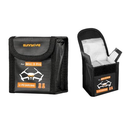 Lipo Battery Safe Bag Fireproof Safety Charging Storage Bag For DJI Mini 5/4/3 Pro Drone Accessories - Only Case (Medium - for 2pcs batteries) - size: Medium (for 2pcs batteries)