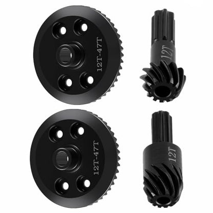 Steel Front&Rear Diff Gears for Tra-xxas Mini Maxx/Slash/XRT VXL 3S | Monster Truck 1:16 Upgrades RC Spiral Cut Differential Gear Sets - style: Front & Rear Diff Gear Set