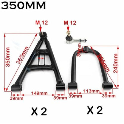 350-370mm Front A Arm for 150-250cc ATV Go Kart Buggy Quad | Front A Arm 350-370mm | For 150-250cc ATV Go Kart | Buggy Quad Suspension Control Arm Set(350mm) - size: 350mm