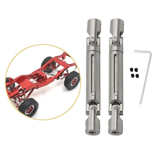 Fancyes 2Pcs Drive Shafts Replacement with Wrench and Screws Transmission Shafts for MN82 MN78 LC79 1/12 RC Carwler Car Accessory, Silver - color: Silver
