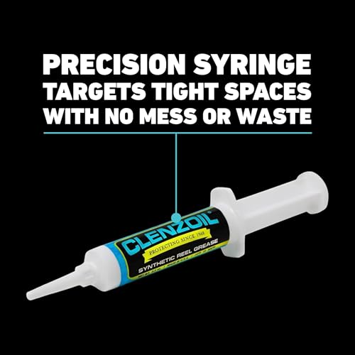 Clenzoil Synthetic Reel Grease Syringe - Baitcasters & Reels, 0.5 oz - size: 2 x 1 oz Needle Oiler