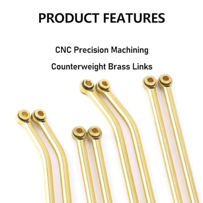 Brass Steering Links High Clearance Chassis Trx4m Links Set CNC for TRX4M Upgrades 1/18 RC Crawler