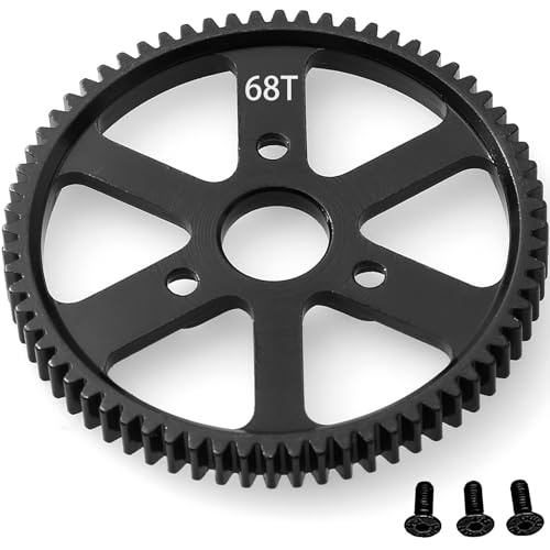 32P Spur Gear, 68T 0.8 Metric Pitch, Compatible with 32P, Hardened Steel 68 Tooth 0.8M Spur Main Gear for 1/10 TRAXXAS Ford Rustler Slash Stampede 4X4 Summit T-Maxx E-REVO Jato Arrma, Replace #3961 - size: M0.8-Spur Gear-68T