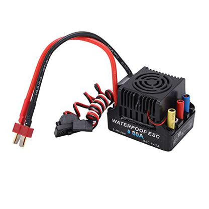 RC 80A Brushless ESC with Smooth Accelerator Linearity, 2 to 4S Water proof Speed Controller for 1/8 RC Car Truck, Inbuilt Efficient Sbec, Multiple Features
