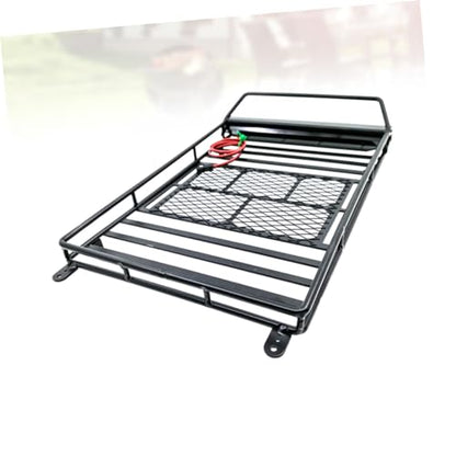 1Pc Car Luggage Carrier Roof Rack Storage Shelf with Light Bar Rc Crawler Accessory for Vehicles for Cargo Transport and Decoration