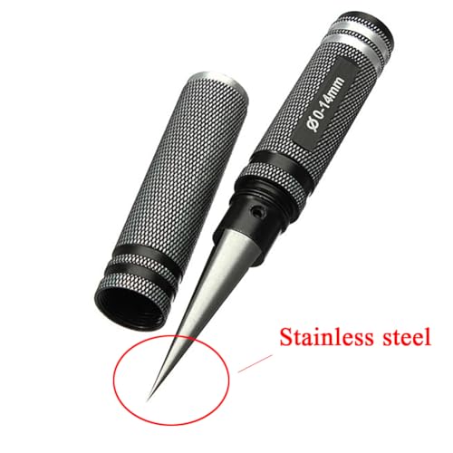 Stainless Steel RC Car Hole Opener – Remote Control Body Punch, Precision | Drill Tool, Φ14mm Accessory | Lightweight Anti-Rust Ergonomic Handle for Vehicle Body Modification Hobby Projects - color: Black
