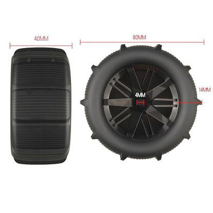 1/16 Scale RC Paddle Tires with 12mm Hex Hub - Universal Off-Road Beach Sand Tires Compatible with MJX H16/ H16BM/ H16GT, HBX 16889/16890/ 16890A, SCY,WLTOYS 144001/144002/ 124016 etc