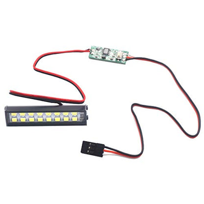 16LEDs RC Crawler Car LED Light Bar Roof Lamp Simulation Spotlight Kit 5-8.4V & RC Car Roof Light Bar Kit Body Shell Roof Luggage Lights