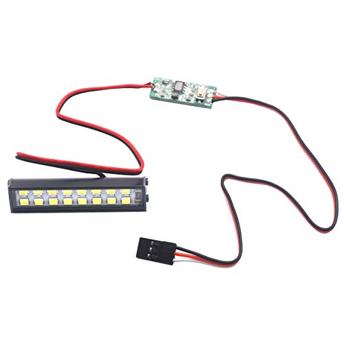 16LEDs RC Crawler Car LED Light Bar Roof Lamp Simulation Spotlight Kit 5-8.4V & RC 4Led LED Light Bar Headlight Metal Roof Lamp