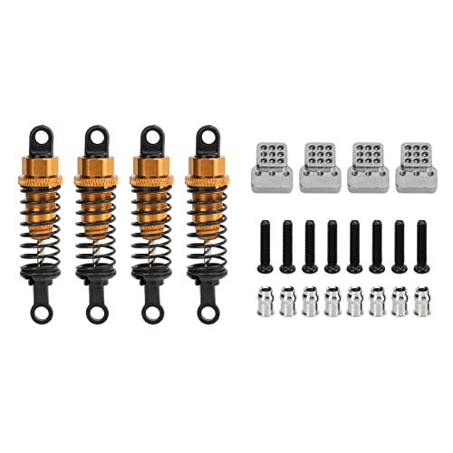 4Pcs Front Rear RC Shock Absorber 64mm Damper Assembled Set | Aluminum Alloy Shock Adjustable Remote Control Gold - size: Gold