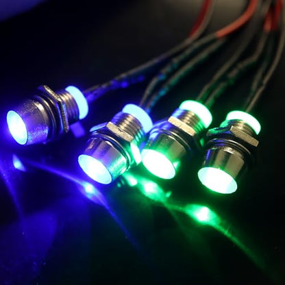 4 LEDs RC LED Light Headlights Taillight Kit Accessories Compatible with Traxxas HSP Tamiya Redcat RC4WD Axial SCX10 RC Cars Truck Tank Crawler(4 Green) - color: Green