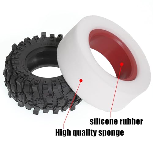 2.6'' Crawler Tires Rubber Mud Tyres OD 5.3'' (4PCS) for Axial SCX10 TRX4/6 GEN7/8 FCX10 RBX10 MJX H8H MK07 KM4 4082/83 1/7 1/8 1/10 Crawler Car (C) - color: C